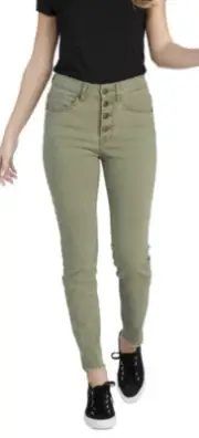NWT Mud Pie Wells Button Fly Jeans Sage Size Medium
