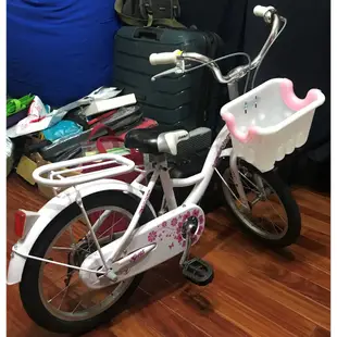己售出 - 捷安特GIANT KJ165 白色兒童腳踏車 含腳架與全新輔助輪