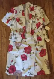100% natural linen designer blazer / jacket and skirt