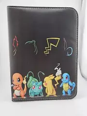Pokemon Binder Fun Design Zip Closure , Wrist Strap And 50 Sleeves NEW