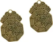[CIMAXIC] 2pcs Key Chain Keychain Hanging Ornament Pendant Retro Keychain Vintage Keychain Ornament Feng Shui Decoration Antique Key Ornament New Year Keychain Charm Key Rings Golden Brass