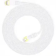 CAT7 STP 10Gbps White Flat RJ45 Ethernet Patch Cable Networking LAN Cable