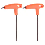 2pcs T-Handle Hex Key Wrench 4mm S2 Steel T-Key Inner Hexagon Spanner, Orange