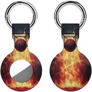 1PCS for Basketball Air Tag Holder Case Waterproof & Shockproof Anti-Scratch Protective Air Tag Cover with Keychain Ring Silicone Tags Holders for Luggage, Backpack, Keys, Pet