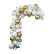 ANYPARTY Balloons Silver White Gold 120Pcs Garland Arch Set Party Decor