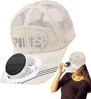 [Generic] Solar Fan Hat: Solar Powered + USB Charging Fan Hat with Dual Functions, Sun Visor Hat with 1000mAh Battery and Fan