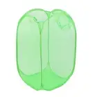 Bathroom Pop up Bag Clothes Folding Mesh Storage Laundry Baskets Light Green
