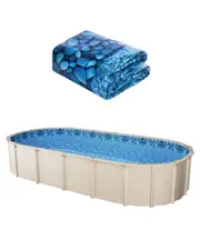 Oval Pool Liner 18x33ft Unibead Style Pool Liner 52in Wall Height