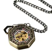 Men's Pocket Watch Mechanical Bronze Hand-winding Octagon Retro Chain Luxury