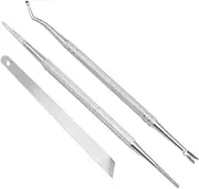 Ipetboom Stainless Steel Pedicure Knife Set Pc Cuticle Remover Spoon Fork Set Nail Cleaner for Beauty