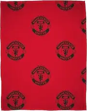 Manchester United FC Character World Official Fleece Throw Blanket | Super Soft, Football Crest Design | Warm Super Soft Feel Red Throw | Perfect for Home, Bedroom, Sleepovers & Camping