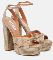 [Aquazzura] Aquazzura Sundance Plateau 140 platform sandals AU 10 gold