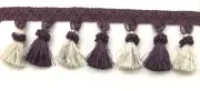 Tassel Fringe Trim 3.5" for Drapery Curtains Upholstery Pillows/ Purple & White