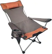 Camping Chair Folding Chair Portable Chair High Back Lounger Chair Outdoors Portable Folding Backrest Armchair Camping Casual Headrest Chair With Cup Holder Side Bag