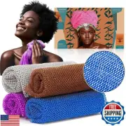 African Net Sponge Exfoliating Body Scrubber - 4 Pieces Long Bath Sponge for