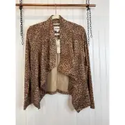 NWT BB Dakota Open front Cardigan Animal Print Draped Open Career Office Size M