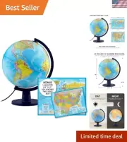 Scout+ Illuminated With Map, World Globe for Kids, Decorative Classroom Globe...