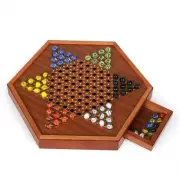 15Inch Chinese Checkers Set Premium Wooden Board Game for Adults and Kids with