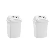 2PK Boxsweden Indoor Swing Waste Disposal Bin Portable 20L 31x25.5x47.5cm White