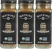 Watkins Gourmet Organic Spice Jar, Chai Powder, 4.0 oz. Bottle, 3-Pack