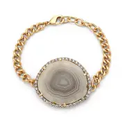Jewelry Fiesta Women Fashion Bracelet White Agate Bracelet with Faux Diamonds
