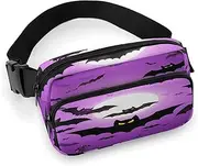 [YTLKGFP] Waist Pack Halloween Flying Purple Bats Printed Butt Pack Fanny Pack Hip Bum Bag for Workout Traveling Casual Running Hiking Cycling, Halloween Flying Purple Bats, 7.9 X 5.1 in