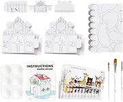 Cardboard Craft House,Children's Handmade Hand Painted House - Drawing Toy for Home, School, Outdoor Activities, Travel