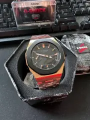 Casioak G-Shock GMAS-2100AER Modified With Black-RoseGold Stainless Steel Strap!