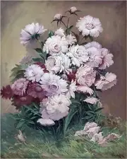 Flowers Peonies Accent Tile Mural Kitchen Bathroom Wall Backsplash Ceramic