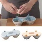 Double Cup Microwave Eggs Poacher Maker Poach Cooker Egg Microwavable