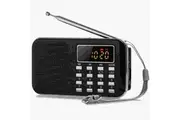 L-218AM FM AM Radio Digital LCD Supper Bass Mini Speaker AUX USB TF LED Light BLACK