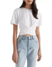 Brand New Seed heritage Twist Front Cut out Tee shirt white