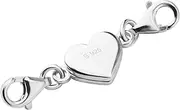 [lasuroa] Heart Magnetic Jewelry Clasps, 925 Sterling Silver Double Lobster Clasp Magnetic Necklace Closures Necklace Extender for Necklace Bracelet DIY Jewelry Making (Silver)