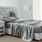 Lanest Housing Silk Satin Sheets, Full Size Bed Sheet Full, Light Grey
