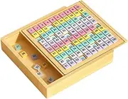Wooden Hundred Board, Math Counting Toys, Kids Educational Number Learning Tools, Boosts Math Proficiency, Promotes Fine Motor Skills, 22.5x22.5x3cm for Children Ages 3 and Up School Home Travel Use