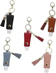 minkissy 5pcs Hand Holder Refillable Container with Cover for Perfume Portable Keychain Empty Bottle for Travel and Daily Use