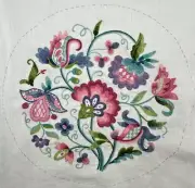 Elsa Williams Crewel Embroidery The Queen's Garden Finished Piece