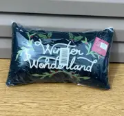 St. Nicholas Square Merry Christmas Rectangle Green Pillow NWT