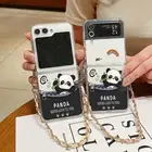 For Samsung Galaxy Z Flip6 Flip5 Flip4 3 ShockProof Phone Chain Case Clear Cover