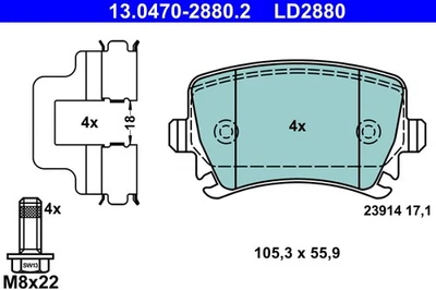 REAR BRAKE PAD SET DISC BRAKE FITS: VW PASSAT B7 1.4 TSI/1.8 TSI/2.0 TSI/1.6