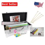 Elegant American Mahjong Set: 166 Tiles with Case, Racks & Gameplay Accessories