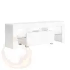Artiss 130cm RGB LED TV Stand Cabinet Entertainment Unit Gloss Glass Shelf White