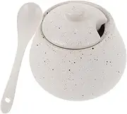 DINHEAROM Ceramic Condiment Jars with Spoon Japanese Design for Home Restaurant Use