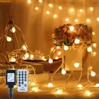Globe String Lights, 59FT 100 Led Fairy Lights Plug in 8 Modes with Remote Contr