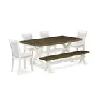 East West Furniture 6-Pc Kitchen Table Set Contains a Dining Table - 4 Cream...