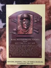 Ross Youngs Postcard - Baseball Hall of Fame Induction Plaque -Cooperstown Photo