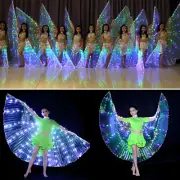 LED Angel Wings Light Up Butterfly Cape Colorful Butterfly Wings Belly StRjY