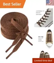Versatile 2 Pair 43 Inch Flat Brown Shoelaces for Sneakers of All Kinds