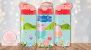 Peppa Pig 12oz Kids Water Bottle Tumbler Stainless Steel Flip Top