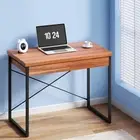 Computer Desk Drawer Storage Walnut 100CM Home Office Furniture Workstatio 18-WN